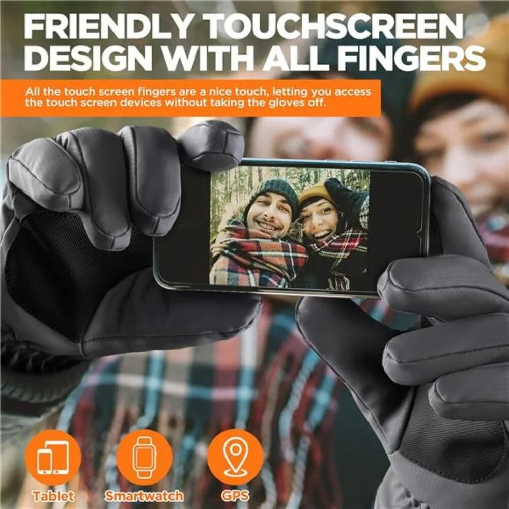 Unisex Winter Waterproof Ski Snow Warm Thermal Gloves with Touchscreen Fingers